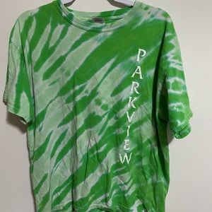 Green tie dyed park view shirt